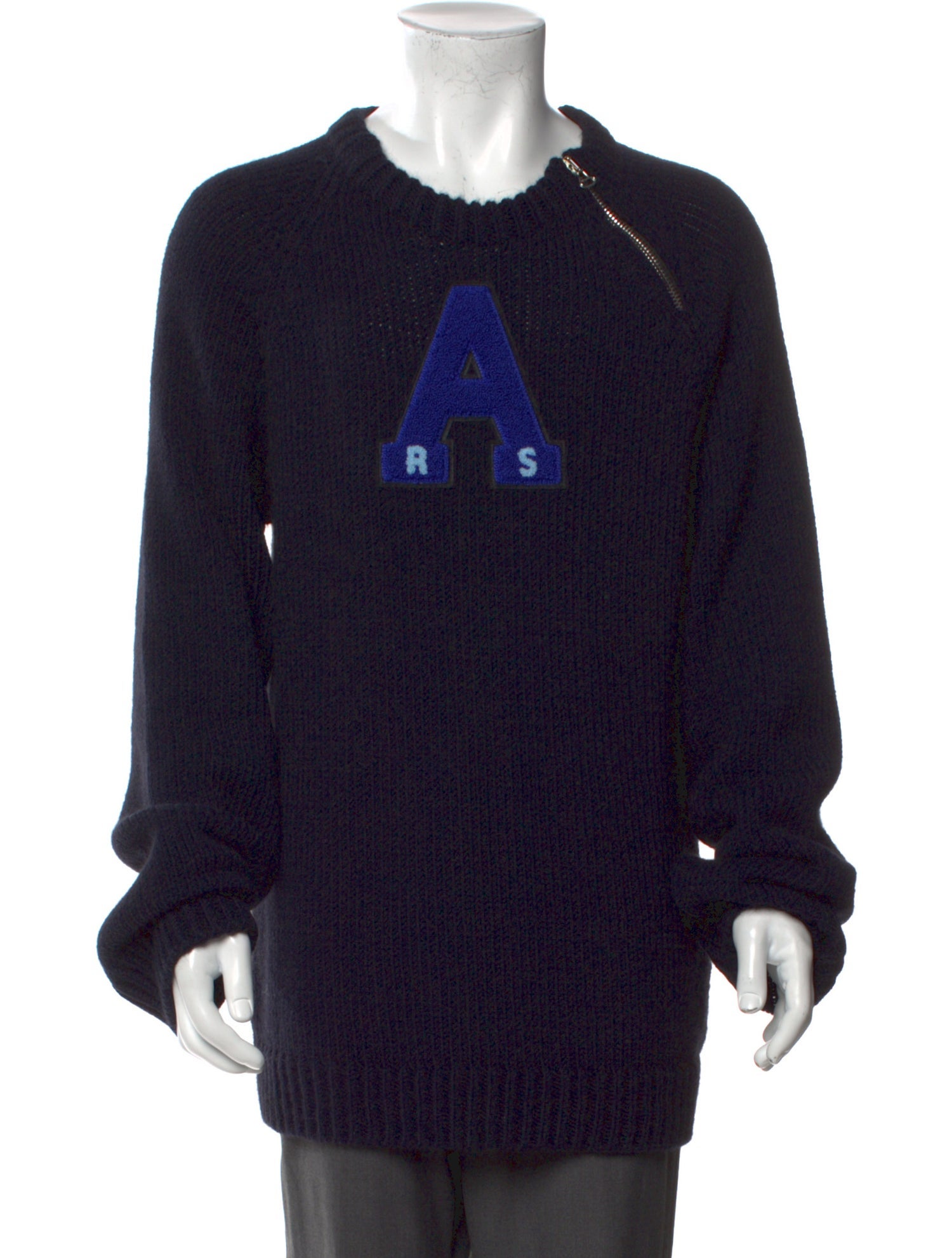 Raf Simons Graphic Print Crew Neck Polo Sweater