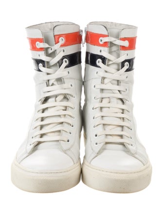 Raf Simons Leather Colorblock Pattern Sneakers