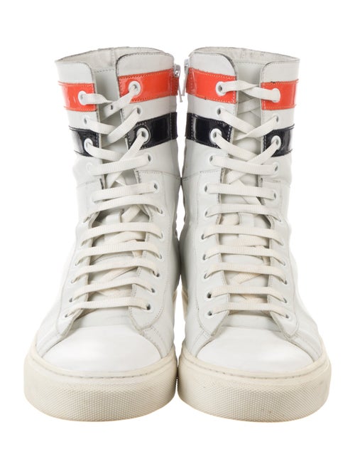 Raf Simons Leather Colorblock Pattern Sneakers