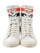 Raf Simons Leather Colorblock Pattern Sneakers