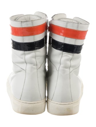 Raf Simons Leather Colorblock Pattern Sneakers