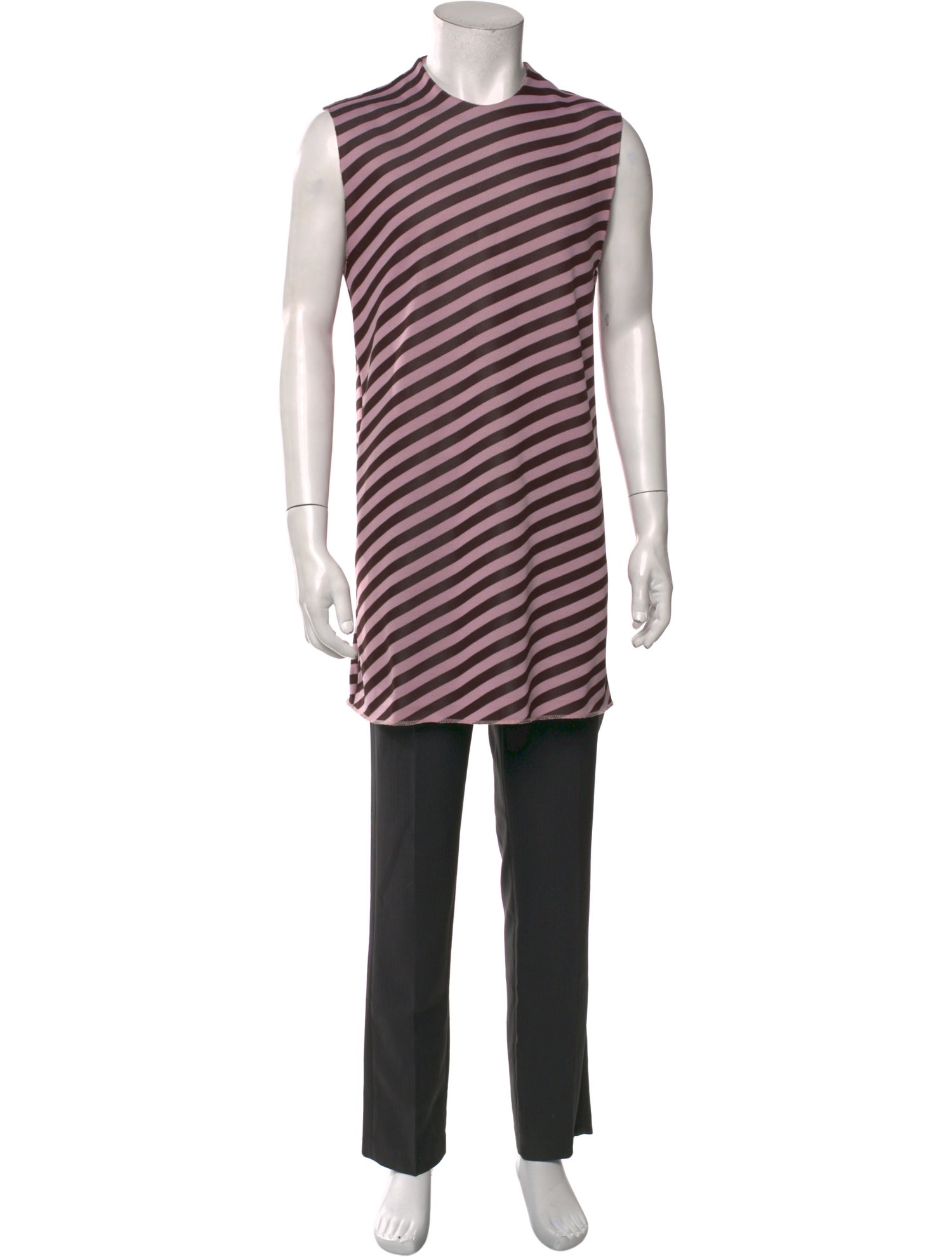 Raf Simons Striped Scoop Neck T-Shirt