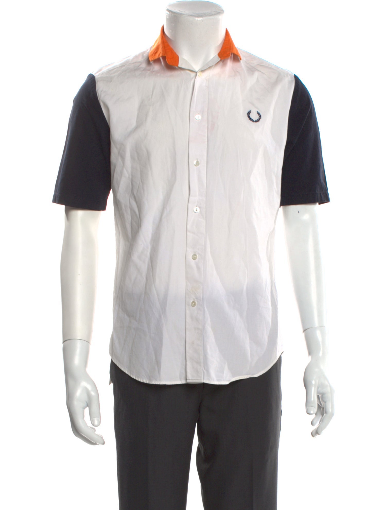 Raf Simons x Fred Perry Colorblock Pattern Short Sleeve Shirt