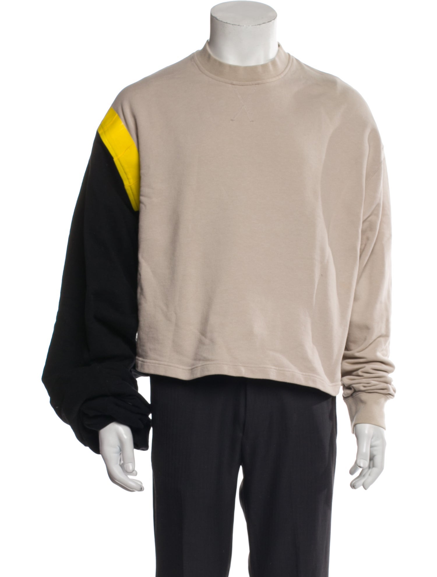 Raf Simons Colorblock Pattern Mock Neck Pullover