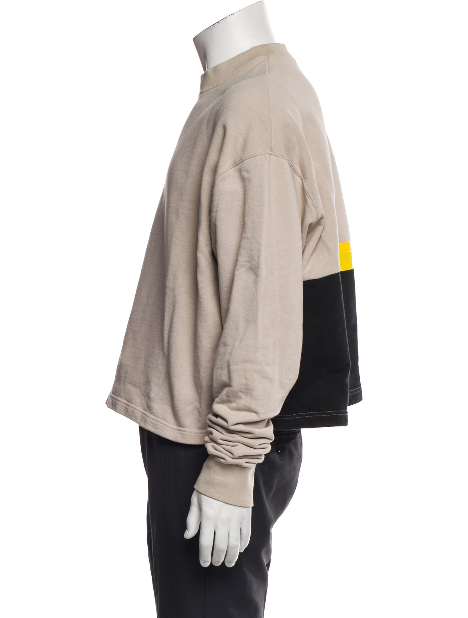 Raf Simons Colorblock Pattern Mock Neck Pullover