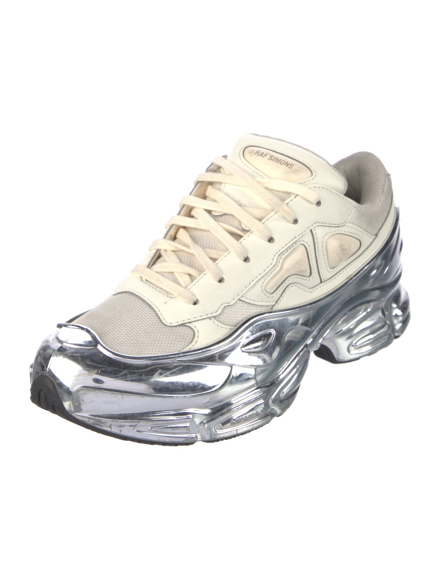 Raf Simons Leather Colorblock Pattern Chunky Sneakers