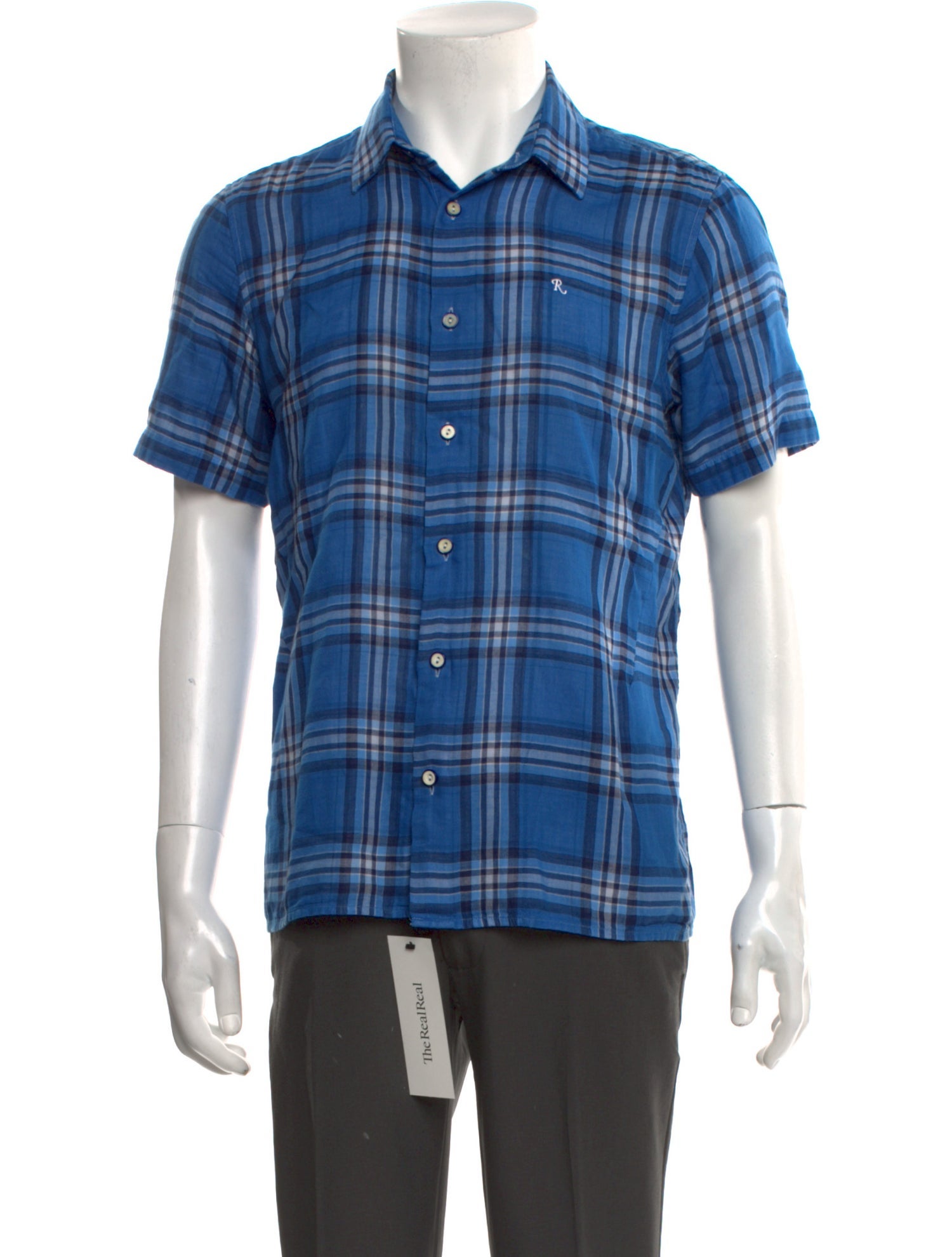 Raf Simons Plaid Print Short Sleeve Shirt