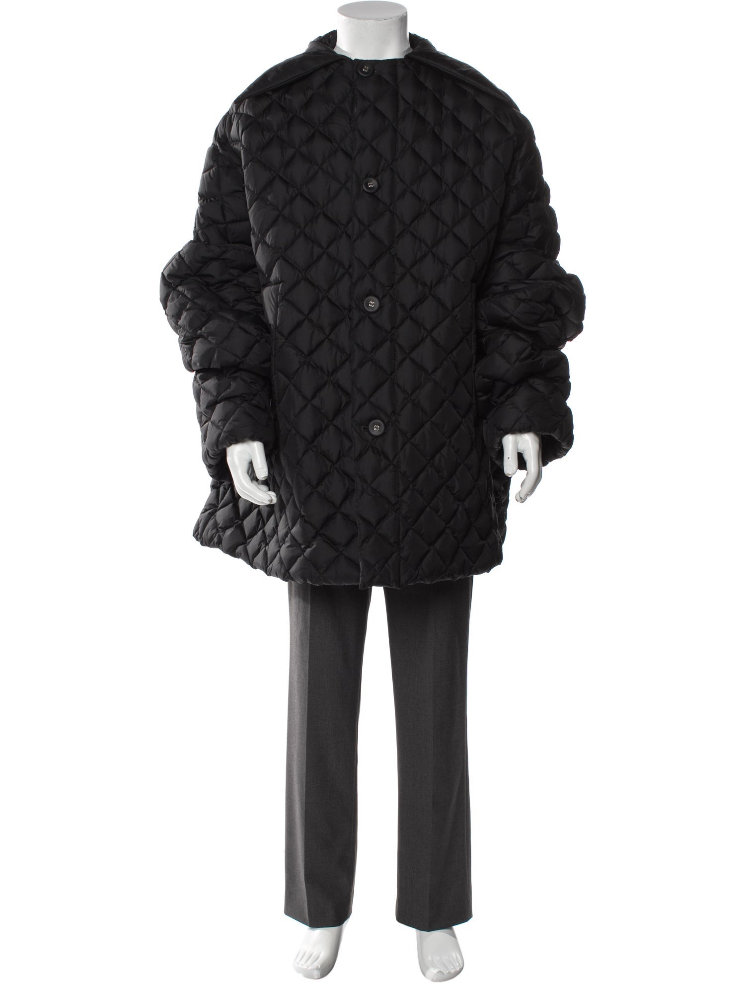 Raf Simons Plaid Print Puffer Coat