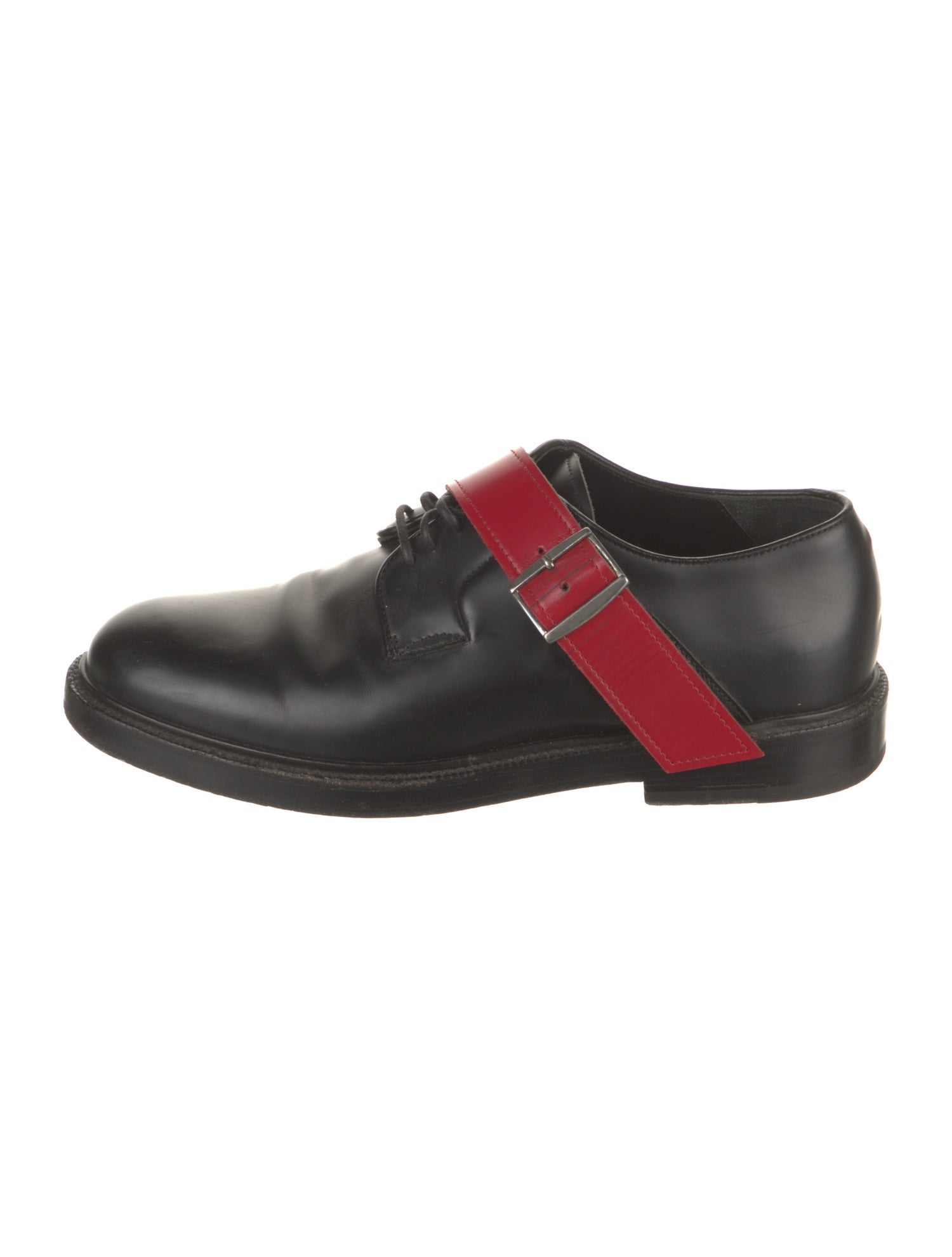 Raf Simons Leather Colorblock Pattern Derby Shoes