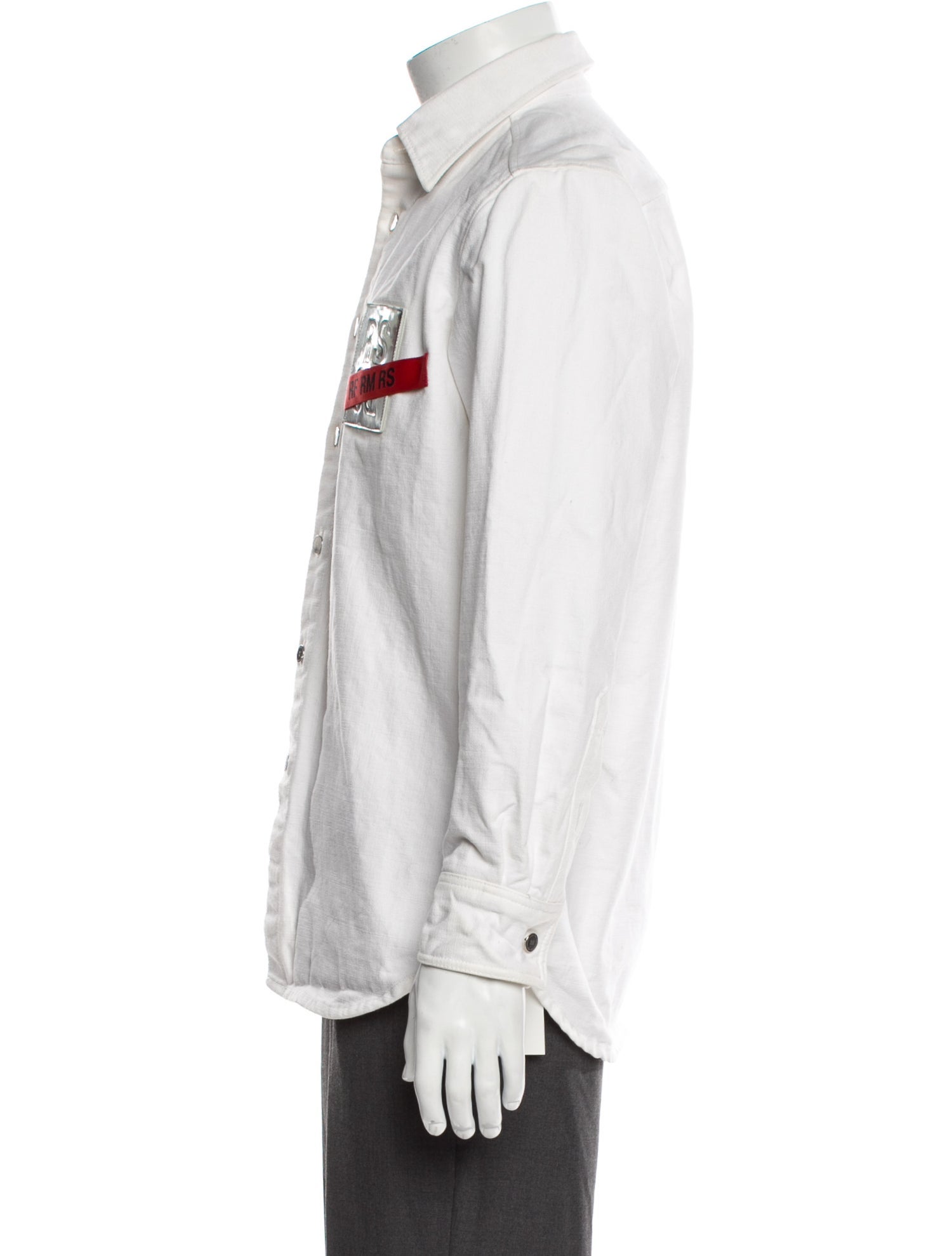 Raf Simons Graphic Print Long Sleeve Denim Shirt