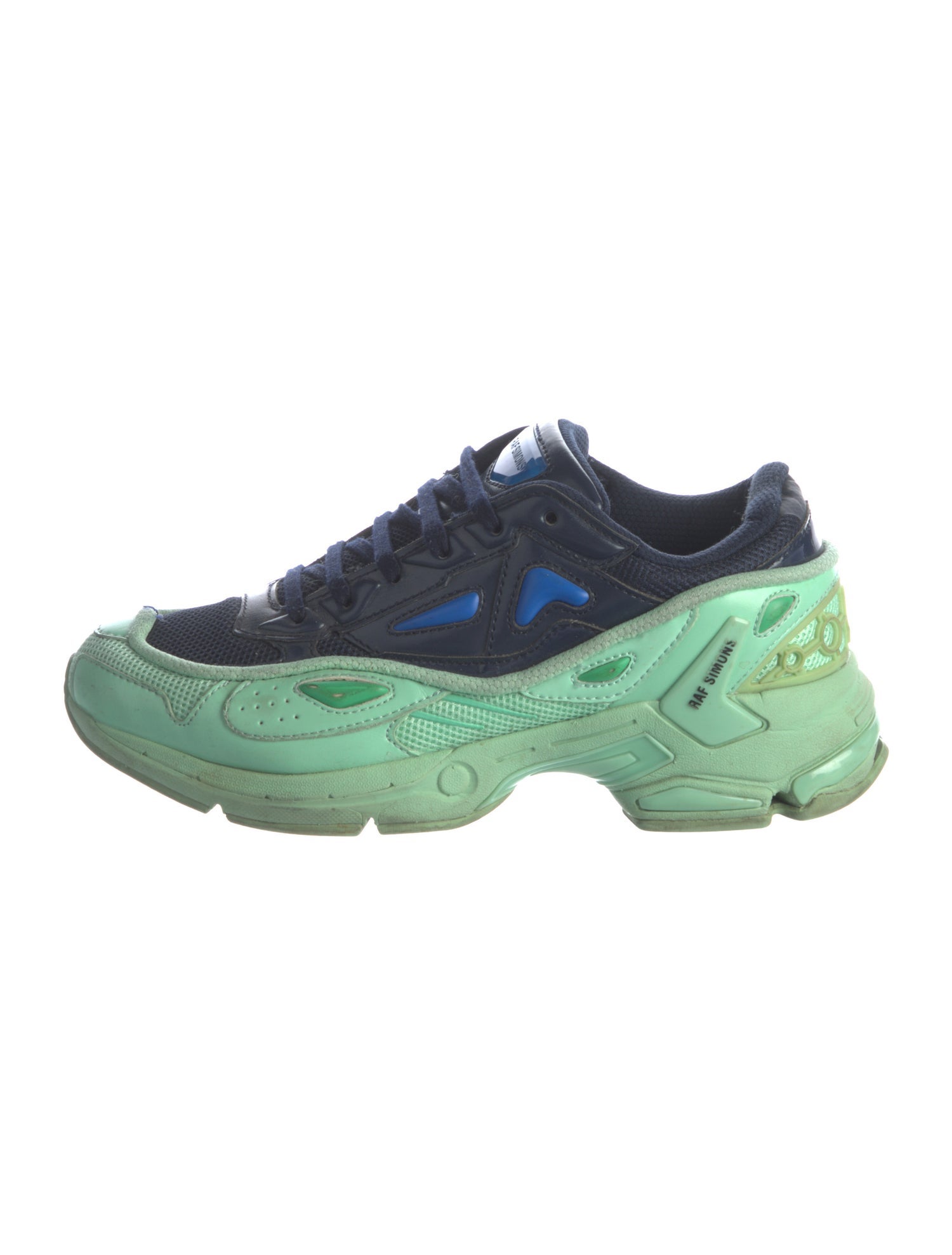 Raf Simons Leather Colorblock Pattern Sneakers