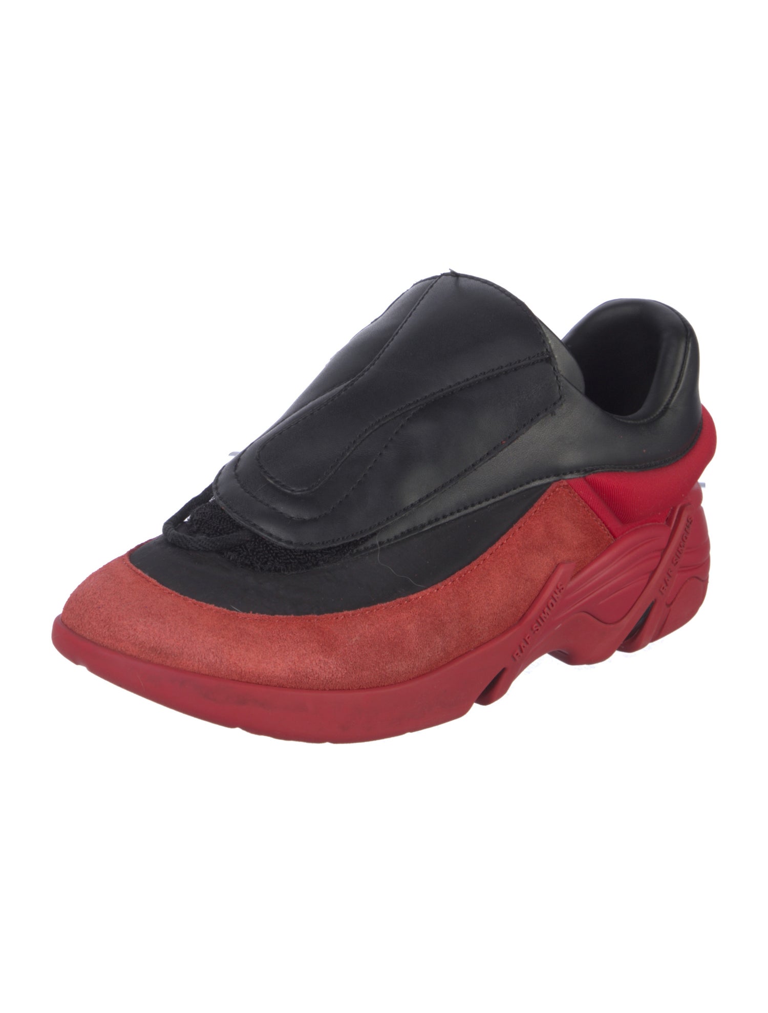 Raf Simons Leather Colorblock Pattern Sneakers