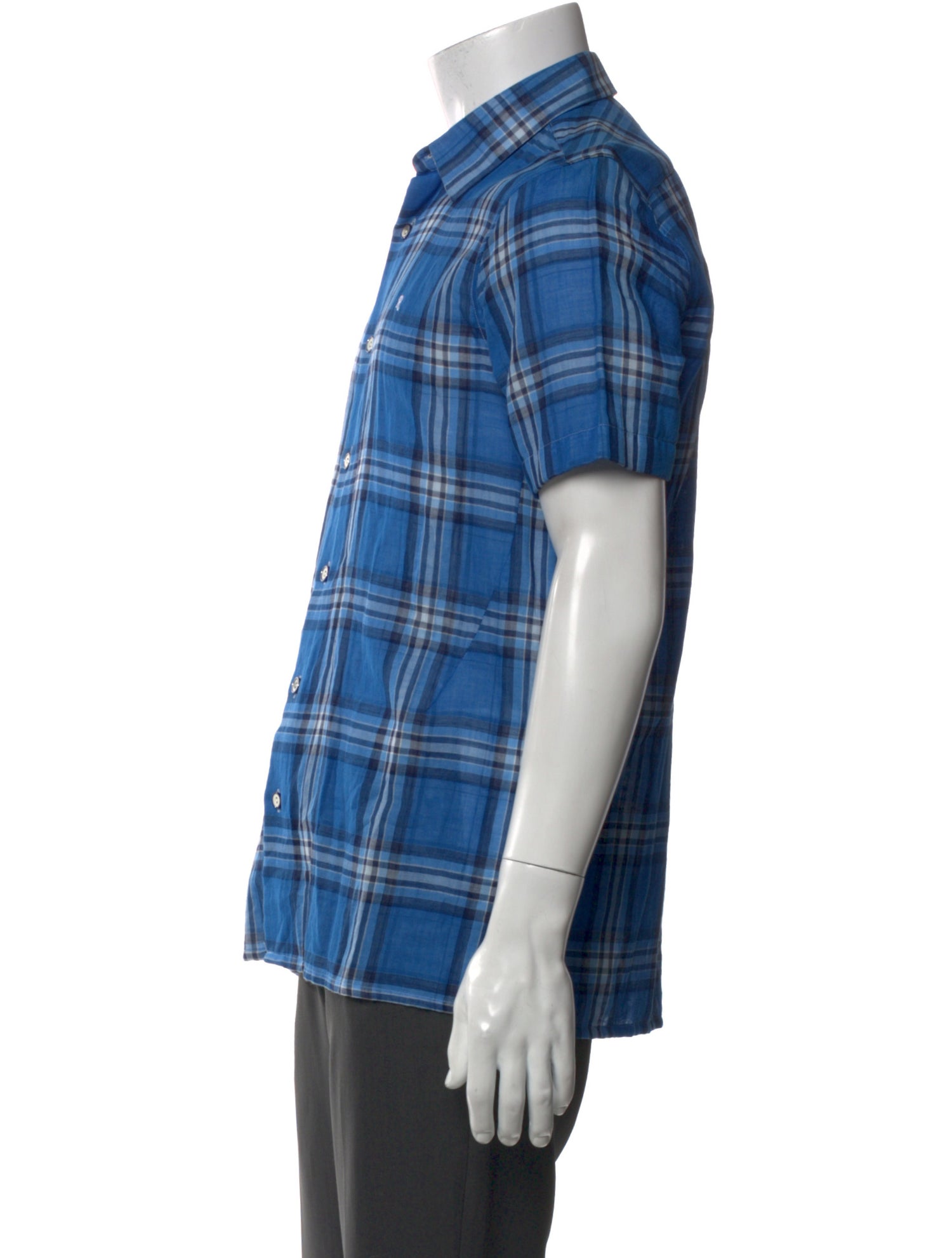 Raf Simons Plaid Print Short Sleeve Shirt