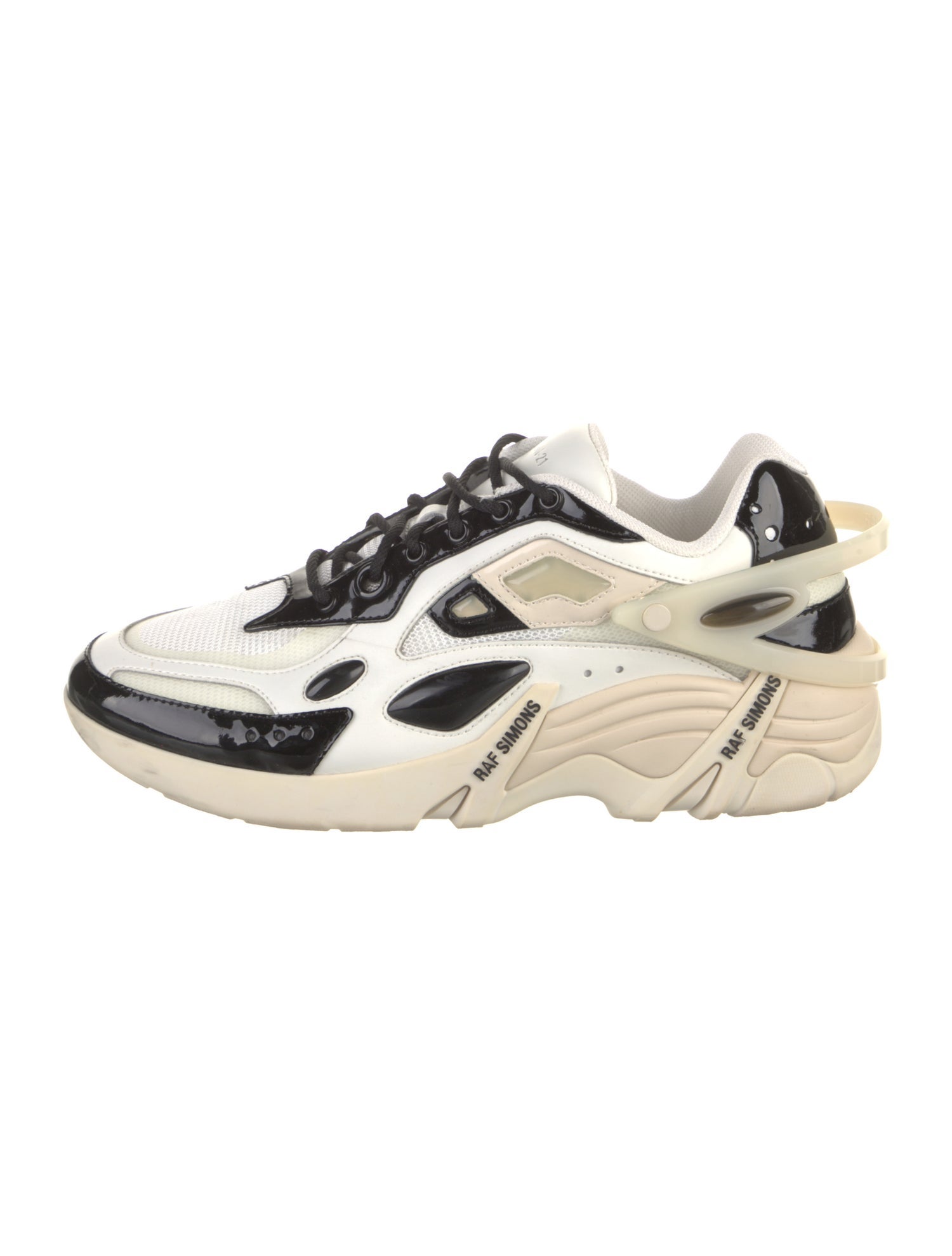 Raf Simons Leather Colorblock Pattern Sneakers