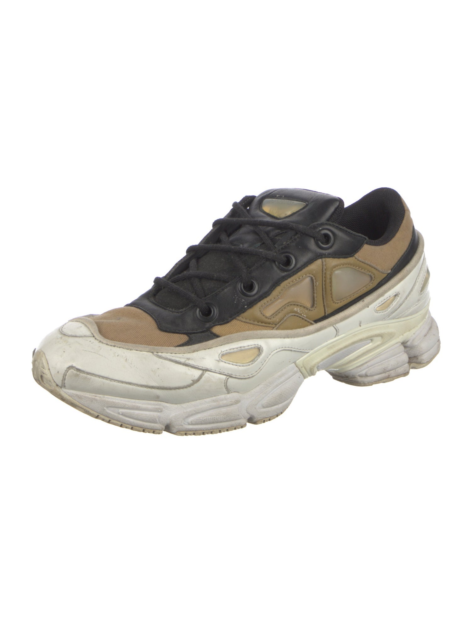 Raf Simons Leather Colorblock Pattern Sneakers