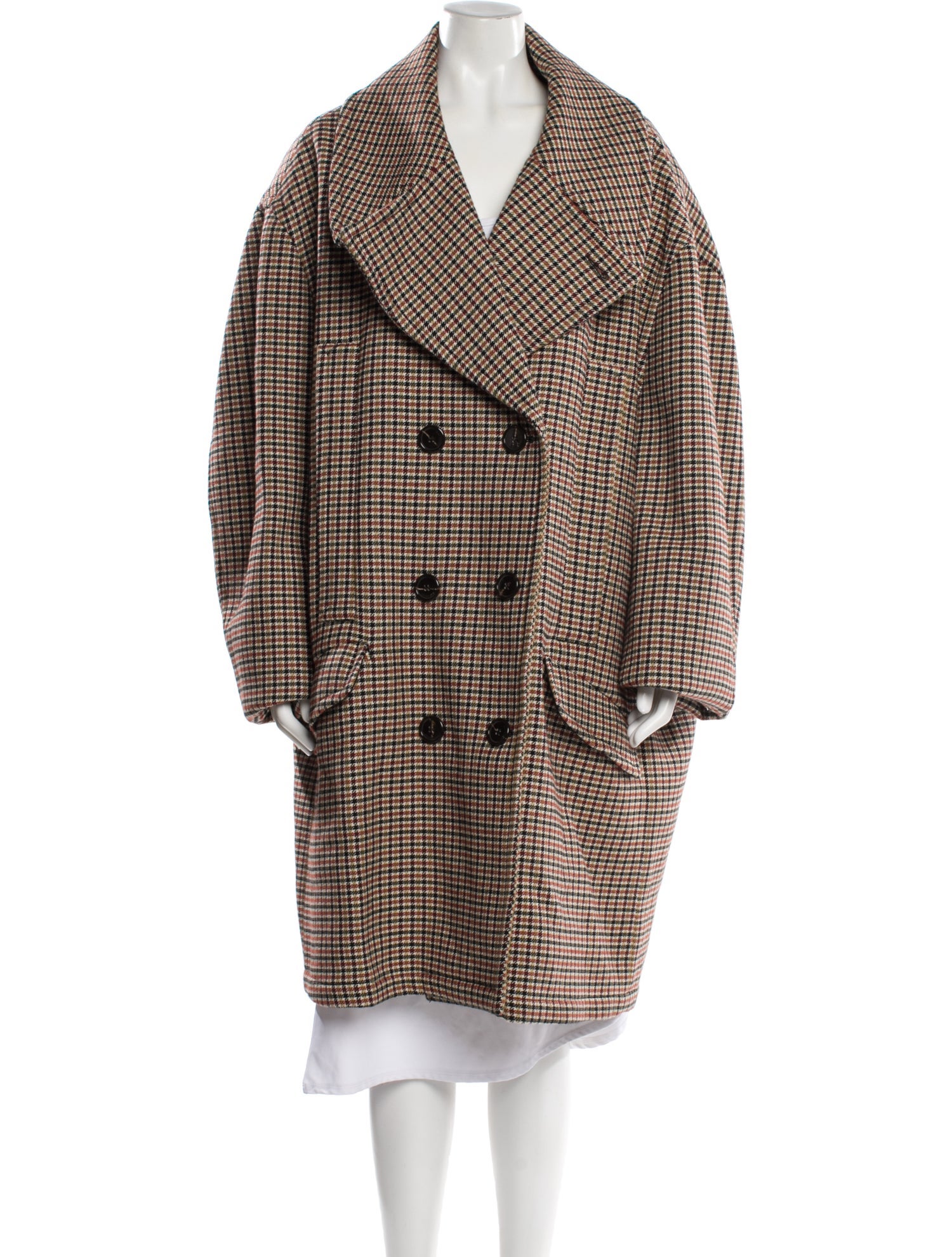 Raf Simons Archive Redux Checked Caban Plaid Print Coat