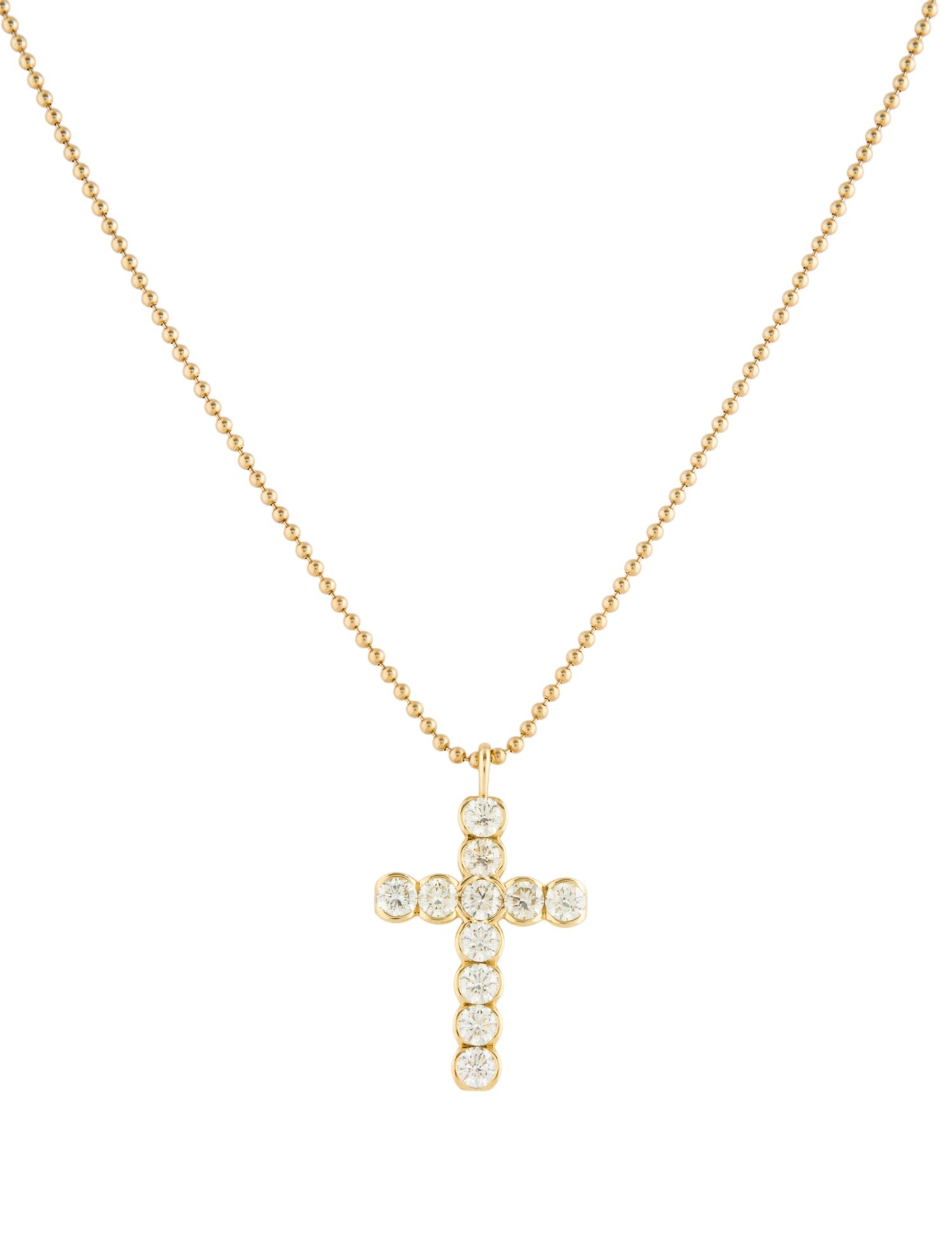 Rahaminov Diamonds 18K 4.44ctw Diamond Cross Pendant Necklace