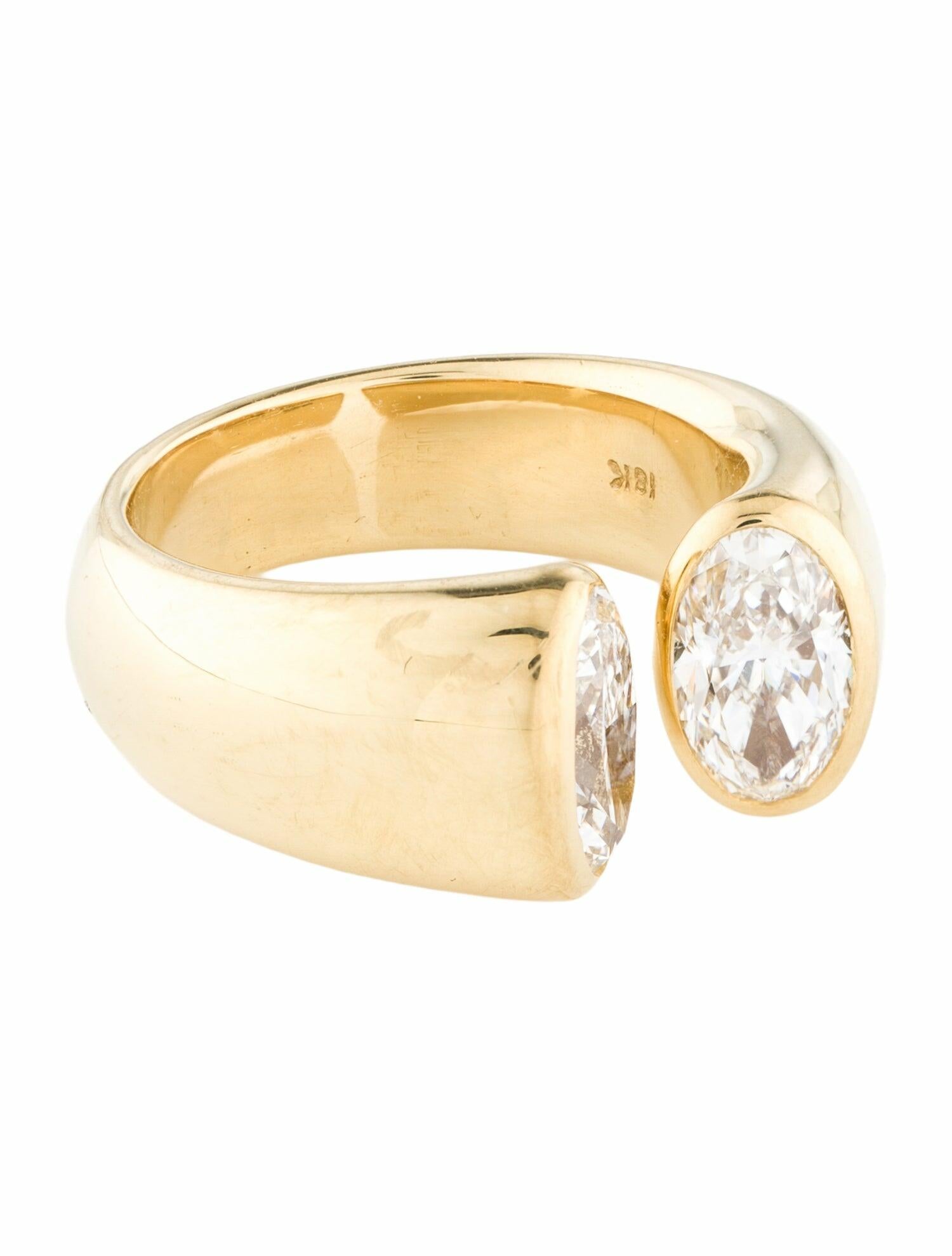 Rahaminov Diamonds 18K 2.00ctw Diamond Moval® Bypass Ring