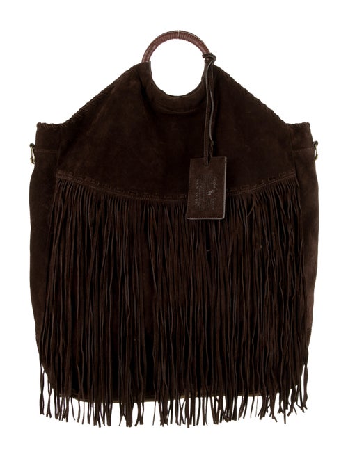 Ralph Lauren Collection Suede Fringe Satchel Bag g