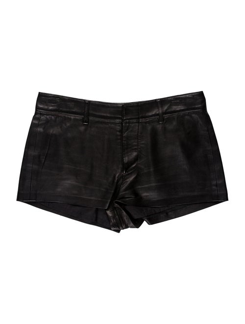 Ralph Lauren Collection Leather Mini Shorts Black