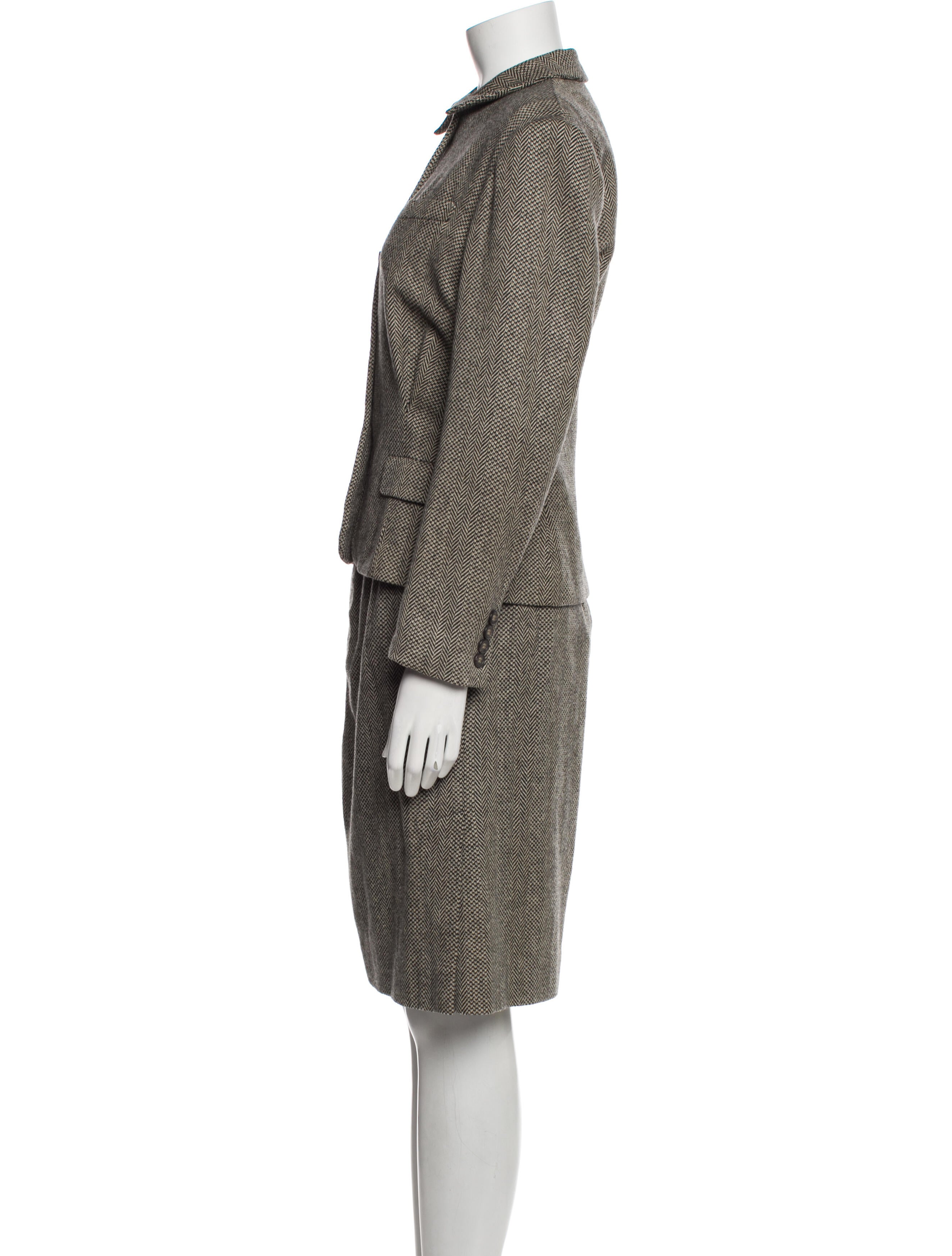 Ralph Lauren Collection Tweed Pattern Skirt Suit