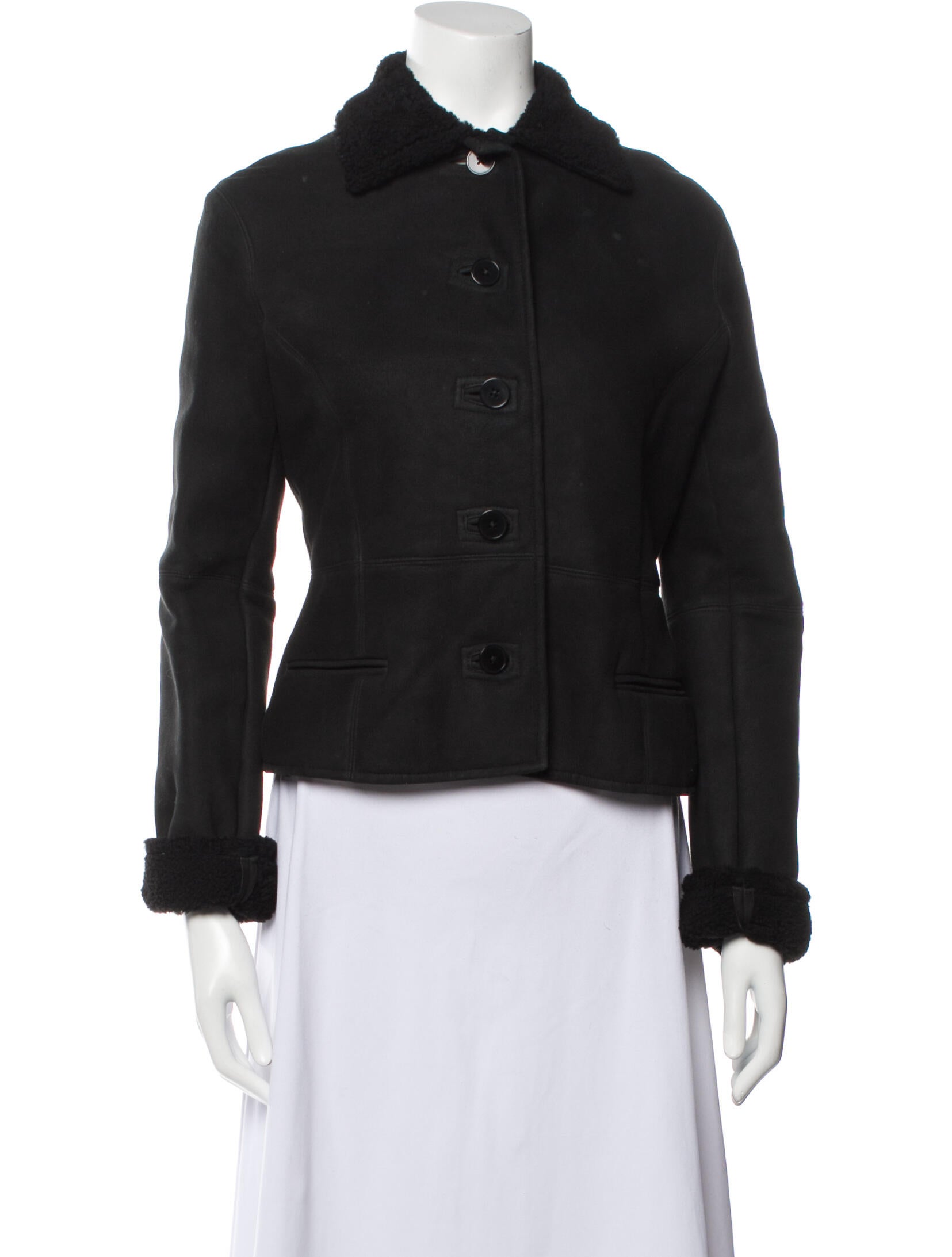 Ralph Lauren Collection Leather Utility Jacket Black Jackets