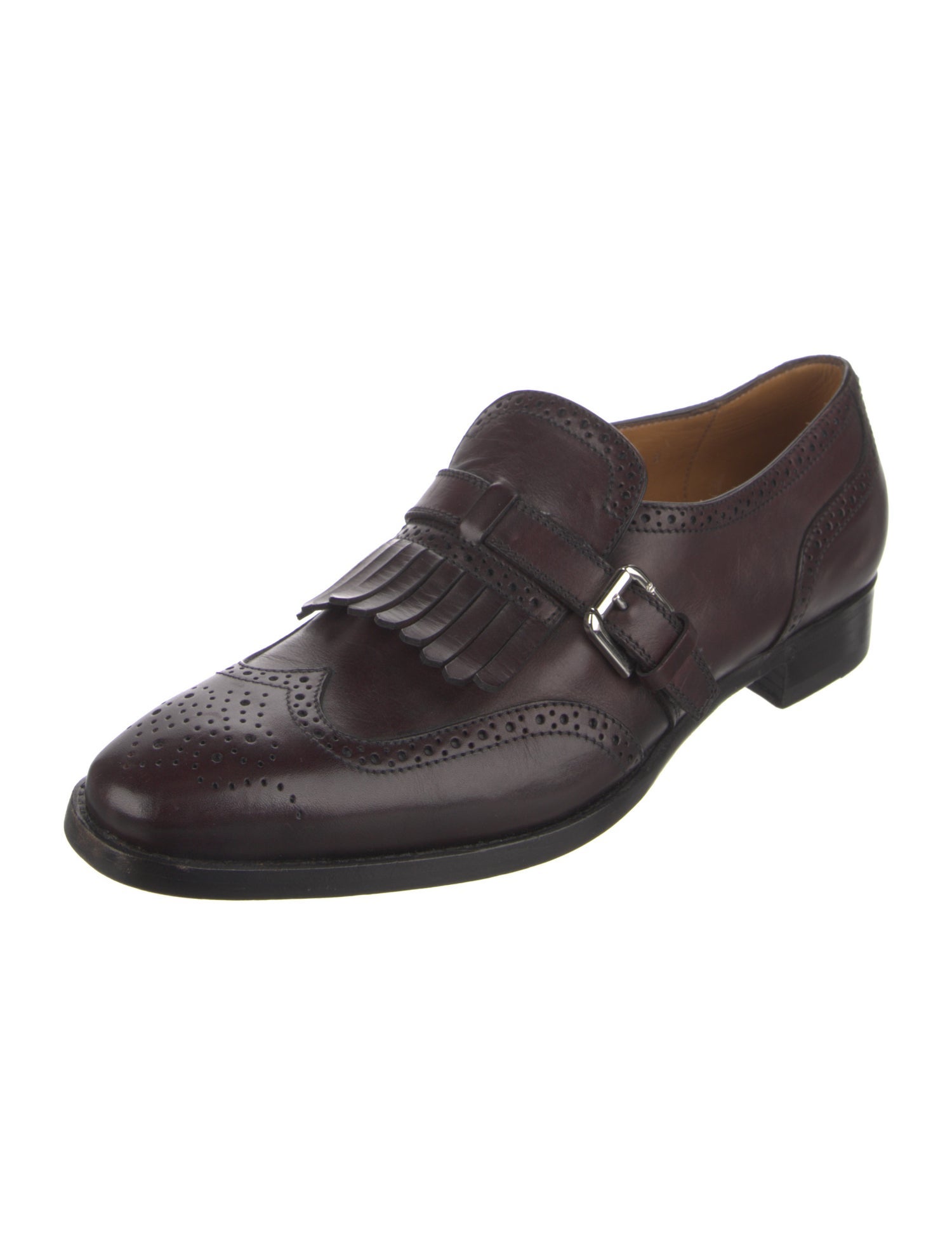 Ralph Lauren Collection Leather Oxfords Brown Flats, Shoes RAL51862