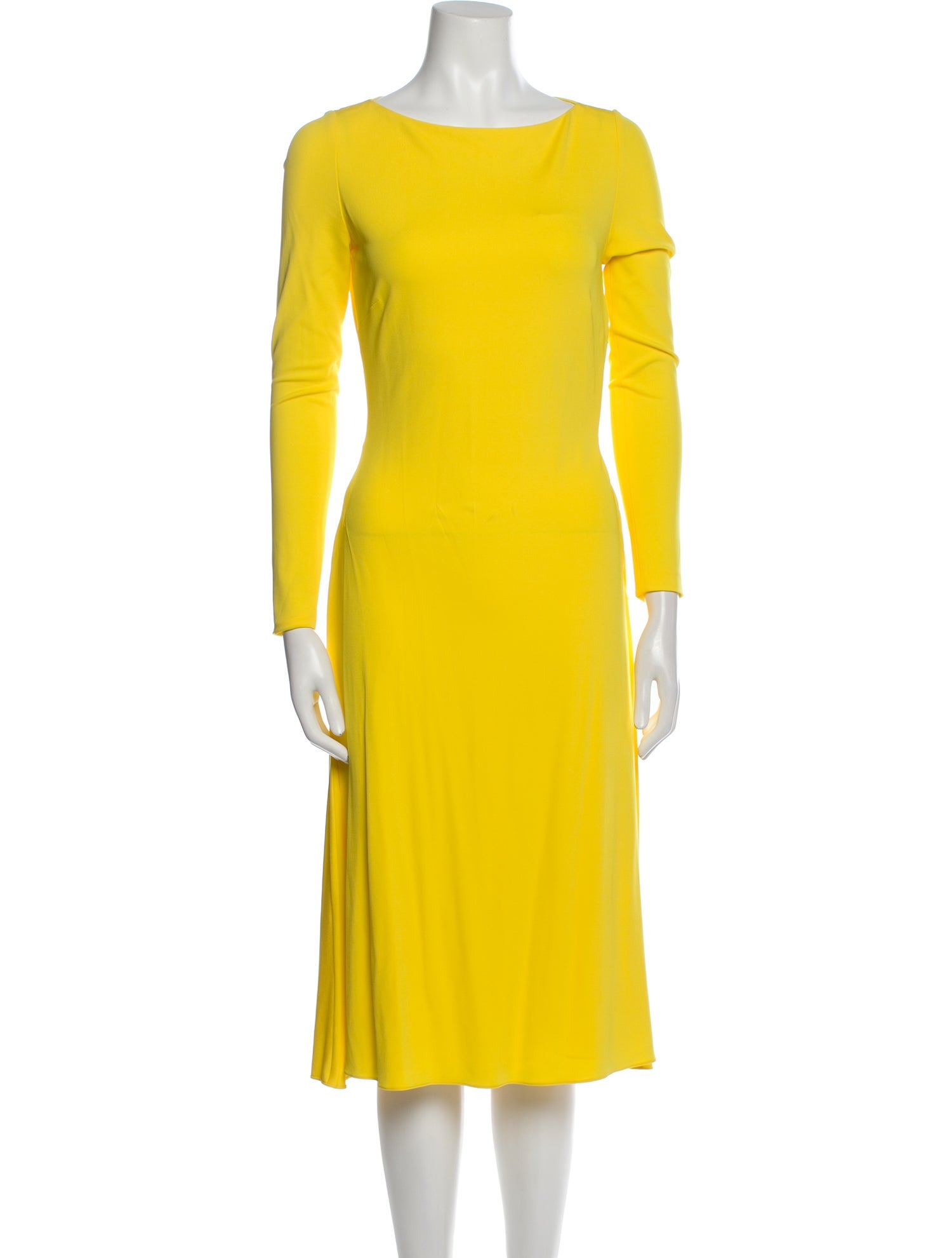 Ralph Lauren Collection Bateau Neckline Midi Length Dress - Yellow ...
