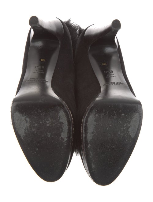 Ralph Lauren Collection Suede Fur Trim Lace-Up Boots