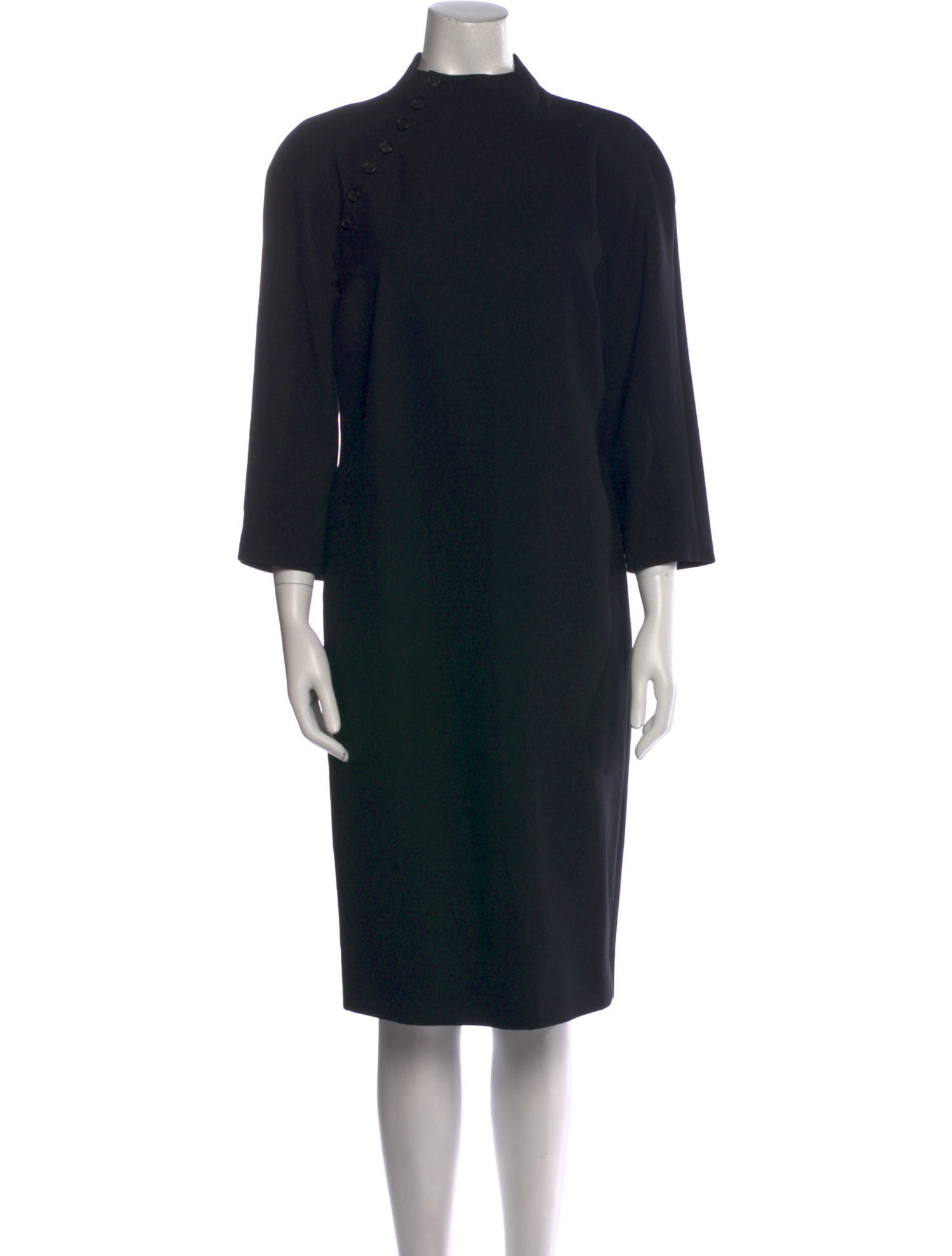 Ralph Lauren Purple Label Mock Neck Midi Length Dress