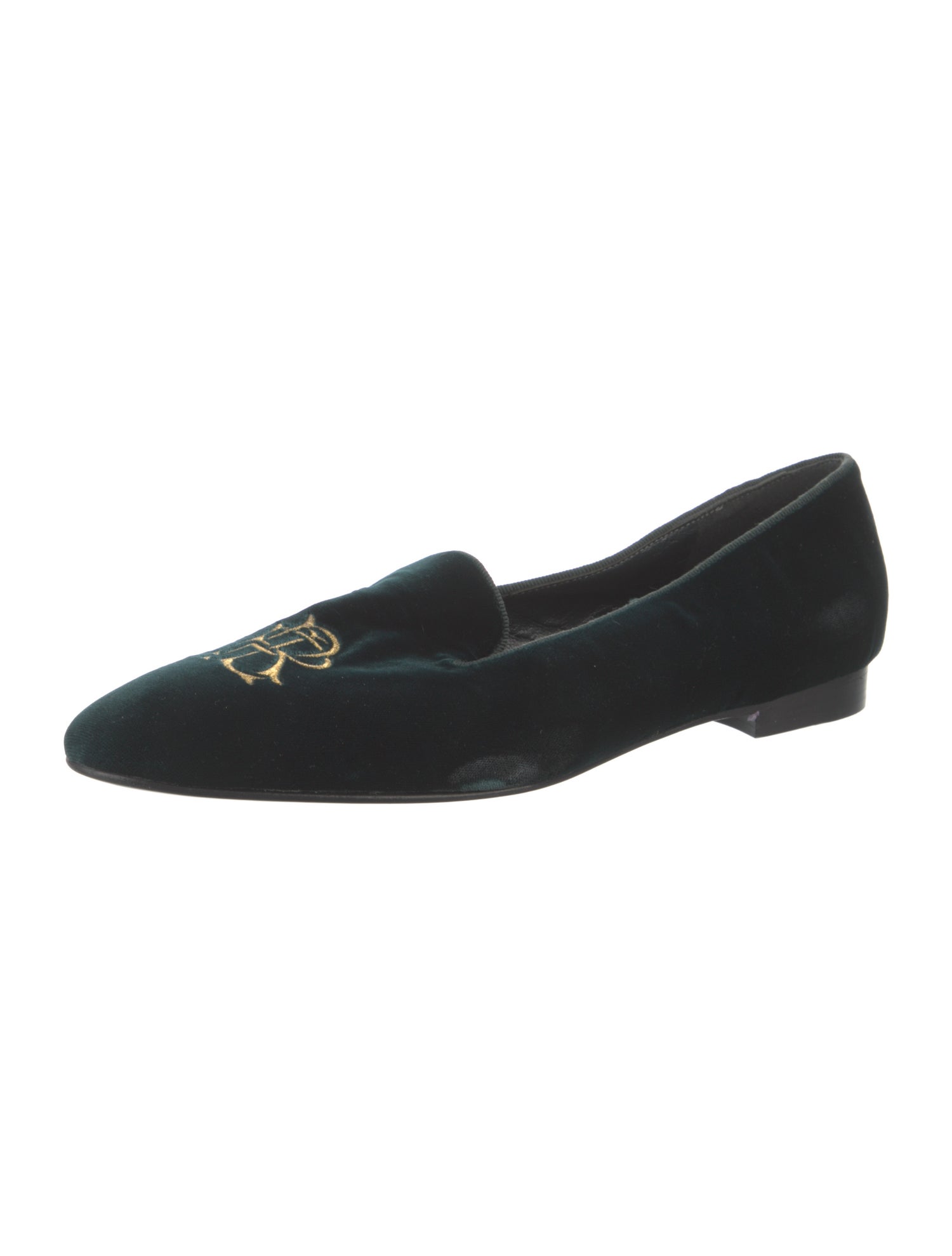Ralph Lauren Collection Velvet Embroidered Accent Loafers