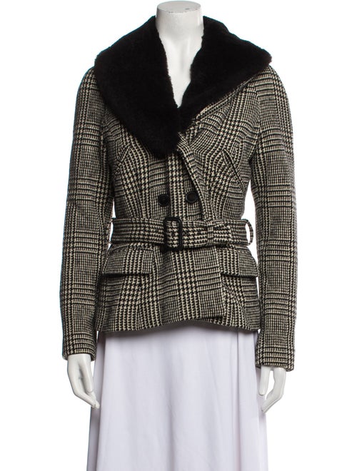 Ralph Lauren Collection Wool Houndstooth Print Evening Jacket