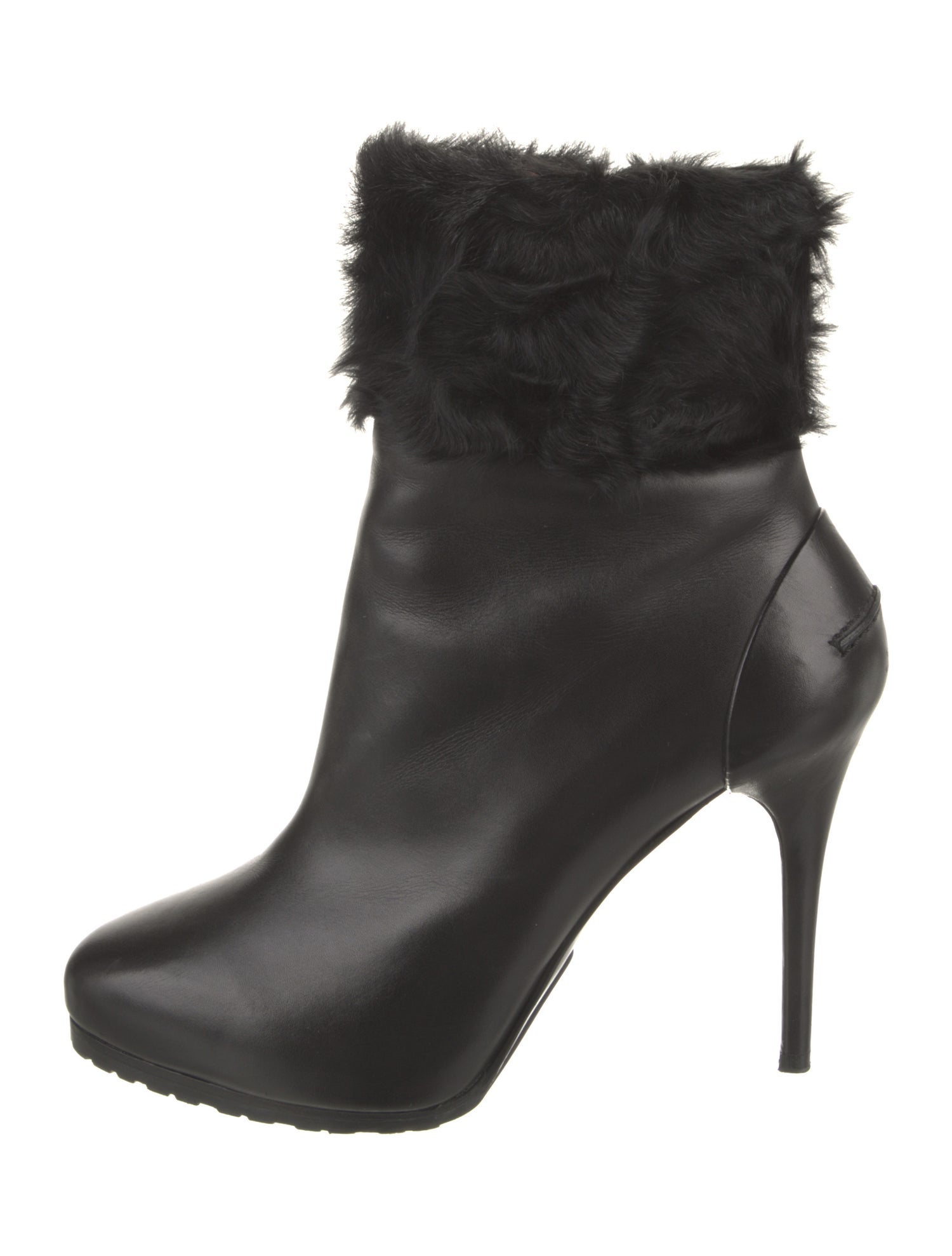 Ralph Lauren Collection Leather Fur Trim Boots