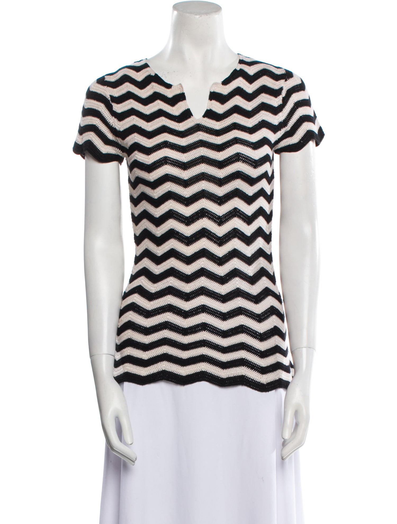 Ralph Lauren Collection Silk Striped T-Shirt