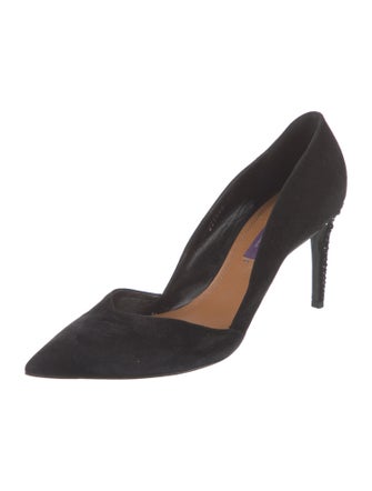 Ralph Lauren Collection Suede Crystal Embellishments D'Orsay Pumps