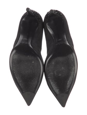 Ralph Lauren Collection Suede Crystal Embellishments D'Orsay Pumps