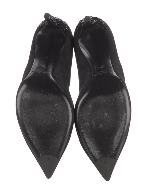 Ralph Lauren Collection Suede Crystal Embellishments D'Orsay Pumps