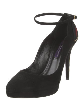 Ralph Lauren Collection Suede Embroidered Accent Pumps