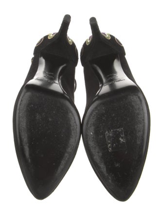 Ralph Lauren Collection Suede Embroidered Accent Pumps