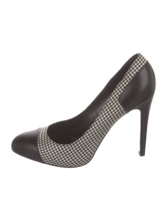 Ralph Lauren Collection Leather Houndstooth Print Pumps