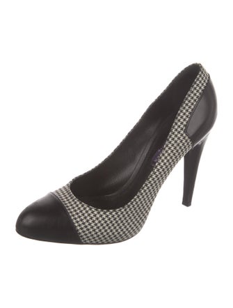 Ralph Lauren Collection Leather Houndstooth Print Pumps