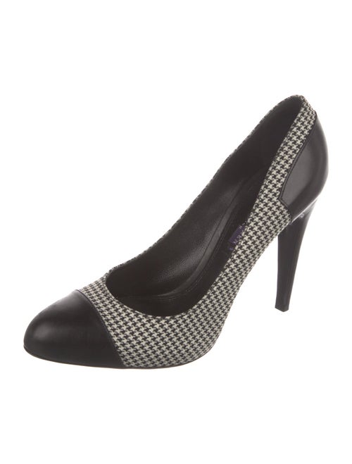 Ralph Lauren Collection Leather Houndstooth Print Pumps