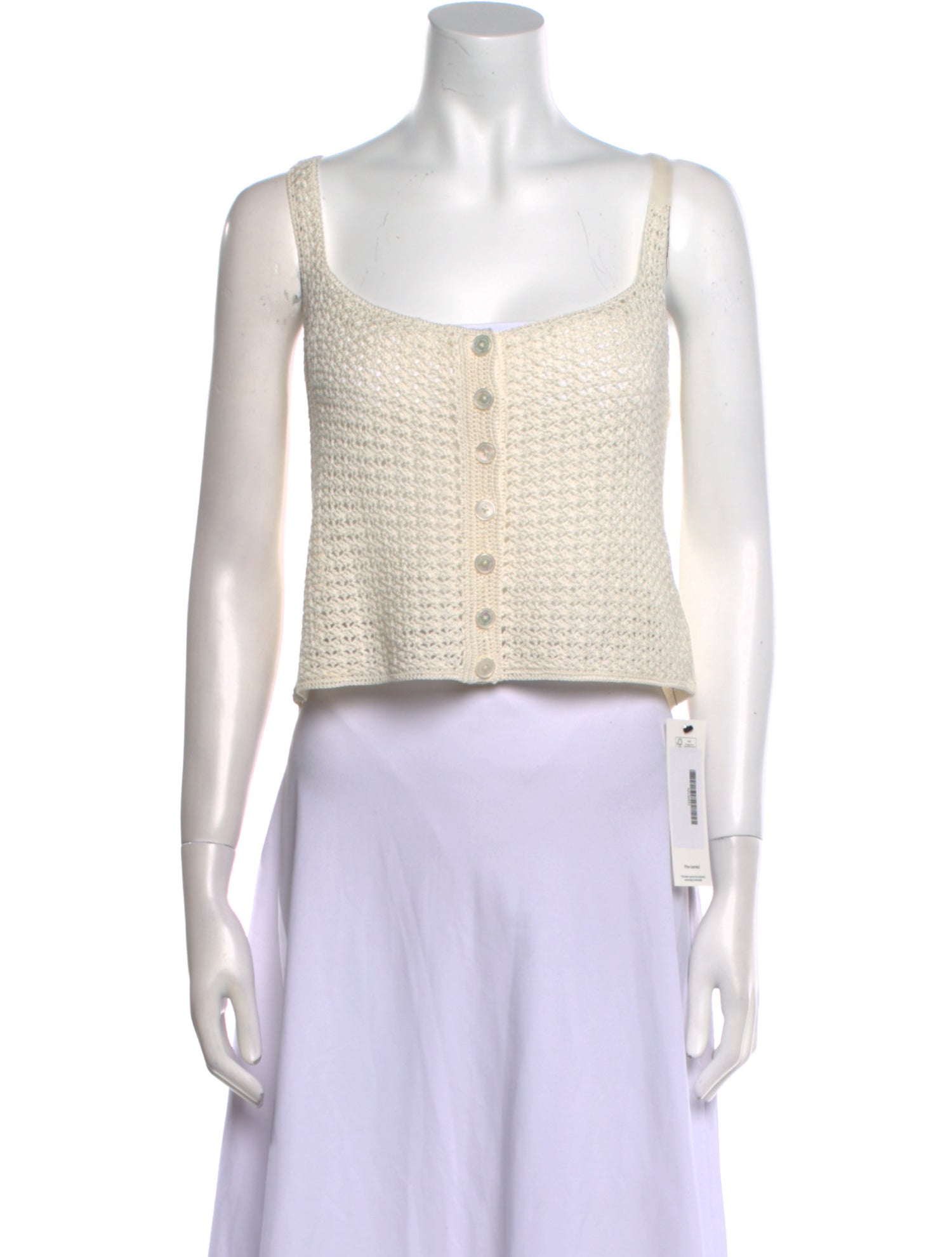 Ralph Lauren Collection Silk Square Neckline Crop Top