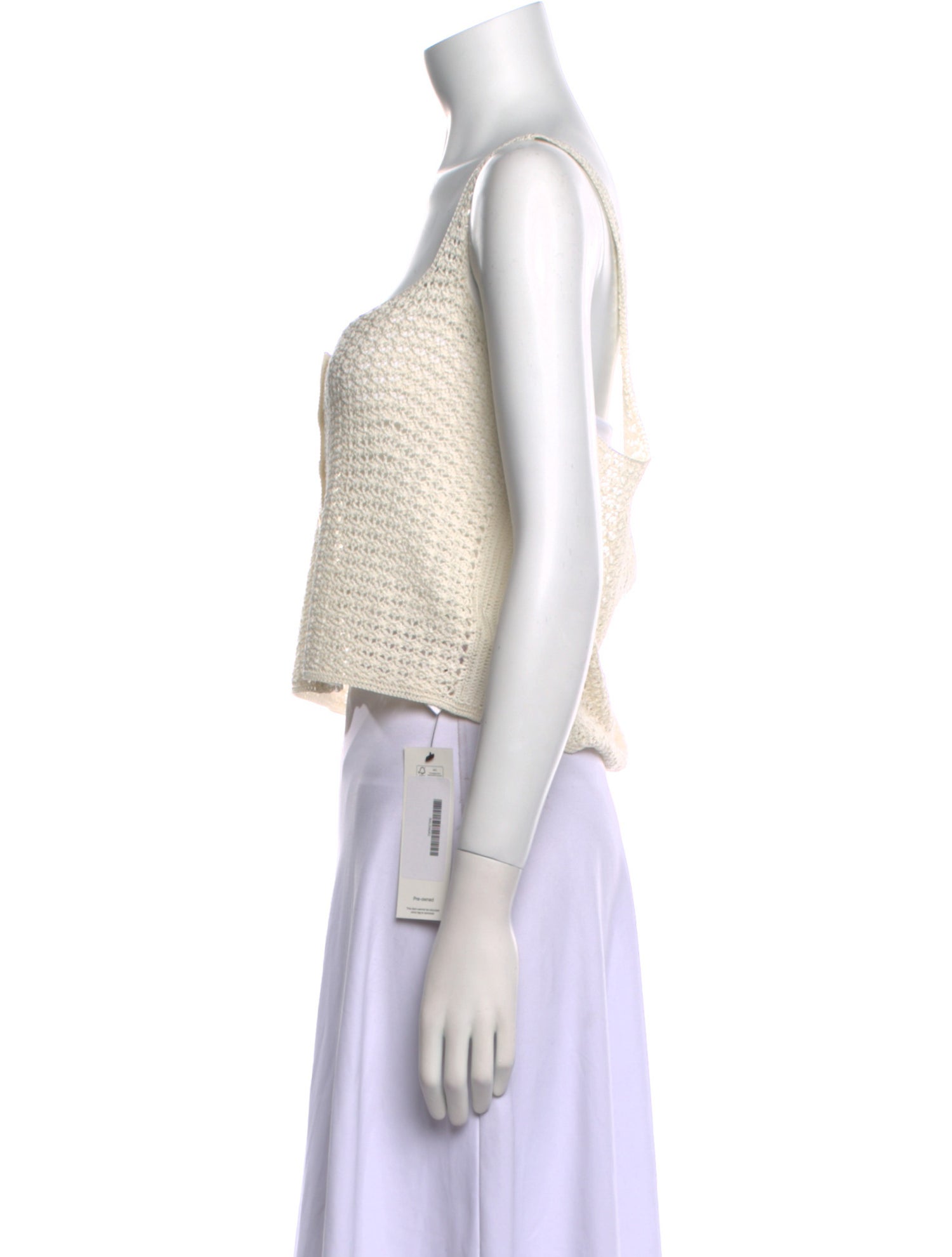 Ralph Lauren Collection Silk Square Neckline Crop Top