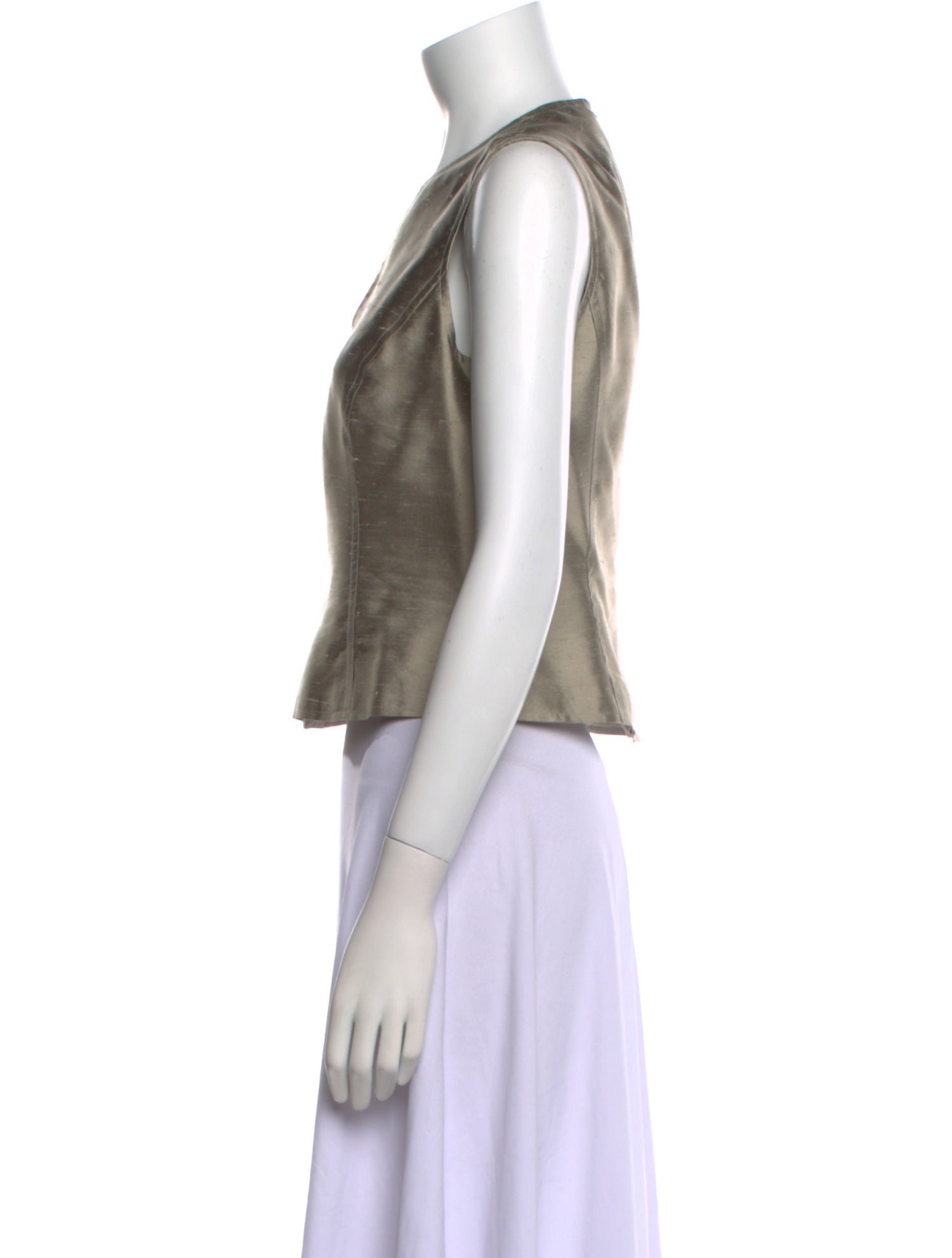 Ralph Lauren Collection Silk V-Neck Crop Top