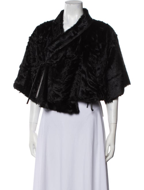 Ralph Lauren Collection Shearling Tweed Pattern Fur Jacket