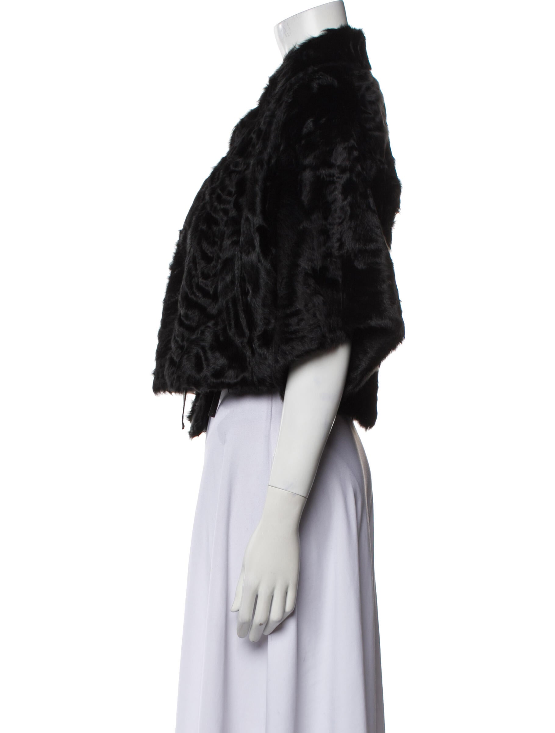 Ralph Lauren Collection Shearling Tweed Pattern Fur Jacket