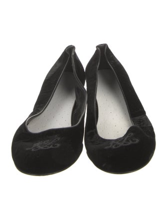Ralph Lauren Collection Velvet Embroidered Accent Flats