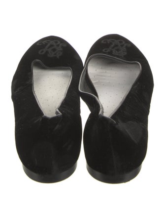 Ralph Lauren Collection Velvet Embroidered Accent Flats