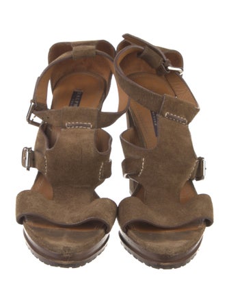Ralph Lauren Collection Suede T-Strap Sandals